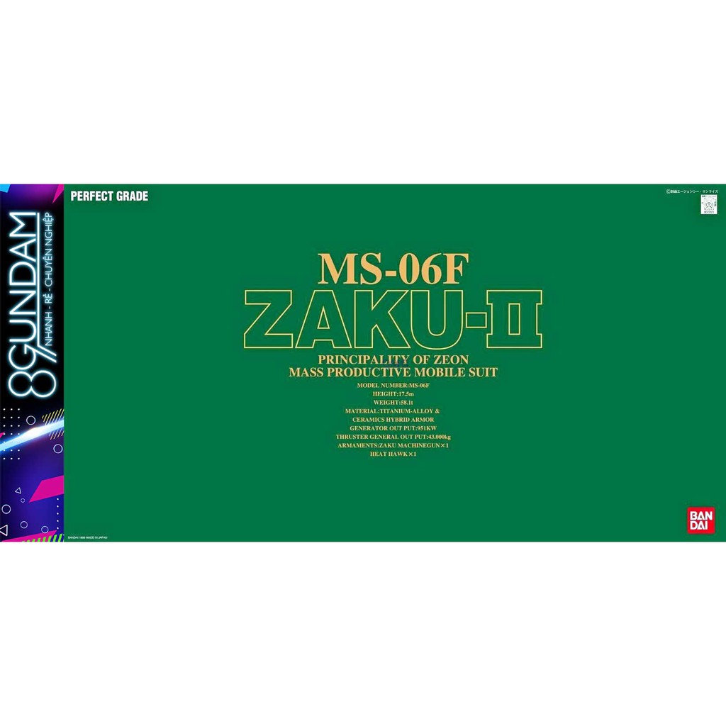 Mô Hình Lắp Ráp PG MS-06F Zaku II xanh