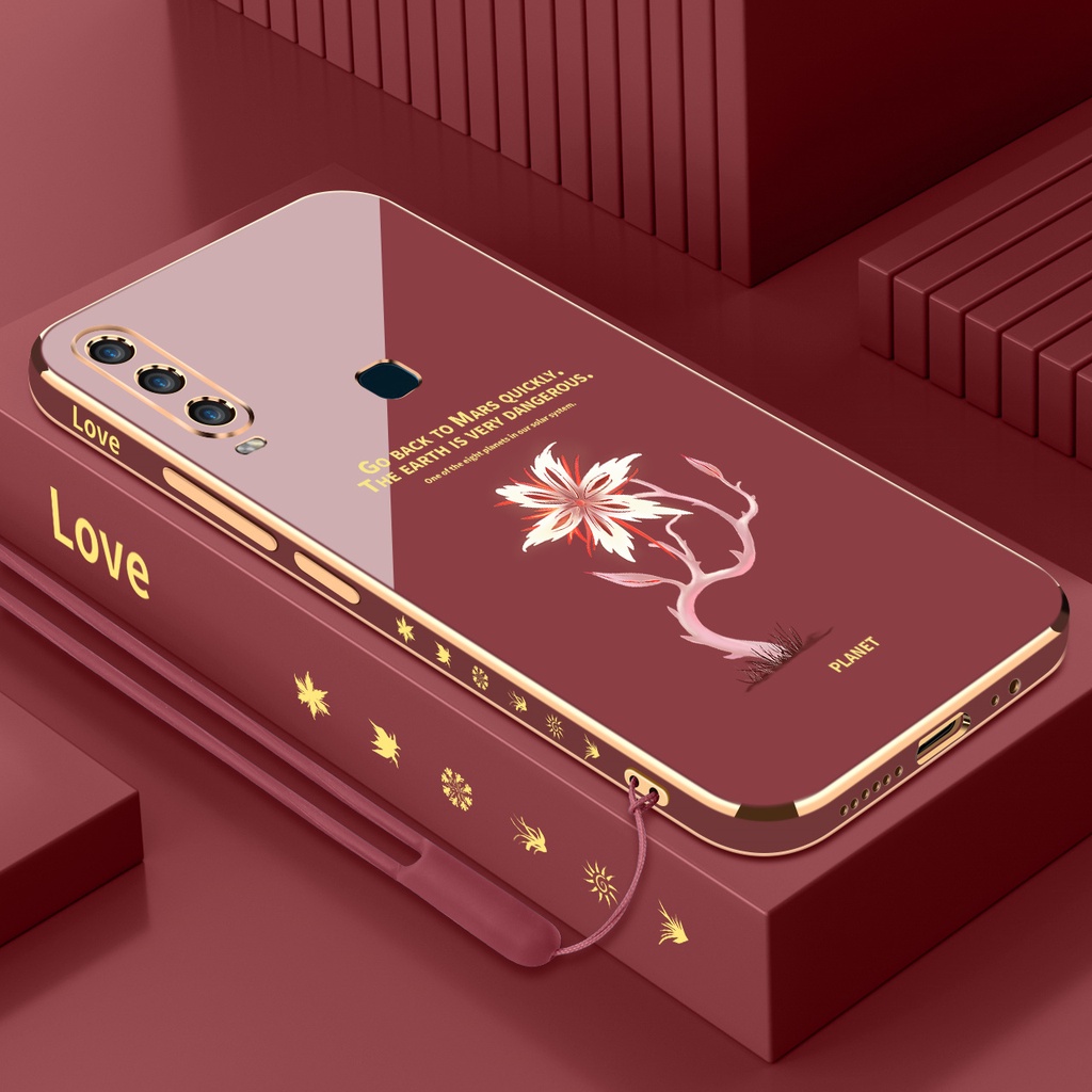 Ốp Điện Thoại silica gel Mềm Mạ Điện Hình Hoa Chống Sốc Cho vivo y11 y12 y15 y17 y19