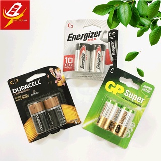1 Vỉ Pin Trung Alkaline C Duracell, GP, Energizer Chính Hãng ( 1 Vỉ 2 Viên )