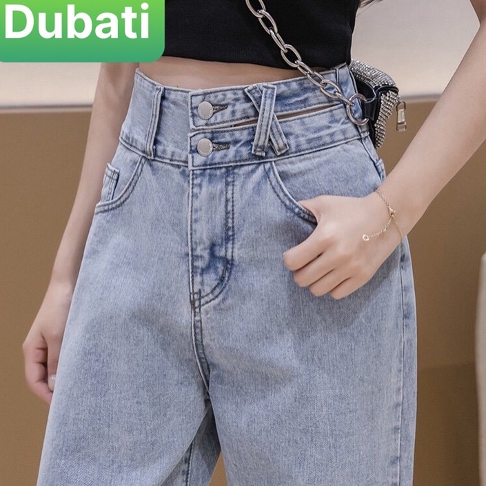 QUẦN BAGGY JEAN CHẤT BÒ XANH LƯNG CAO NÂNG MÔNG KIỂU EO BẢN TO 2 CÚC NHẬT BẢN - DUBATI FASHION