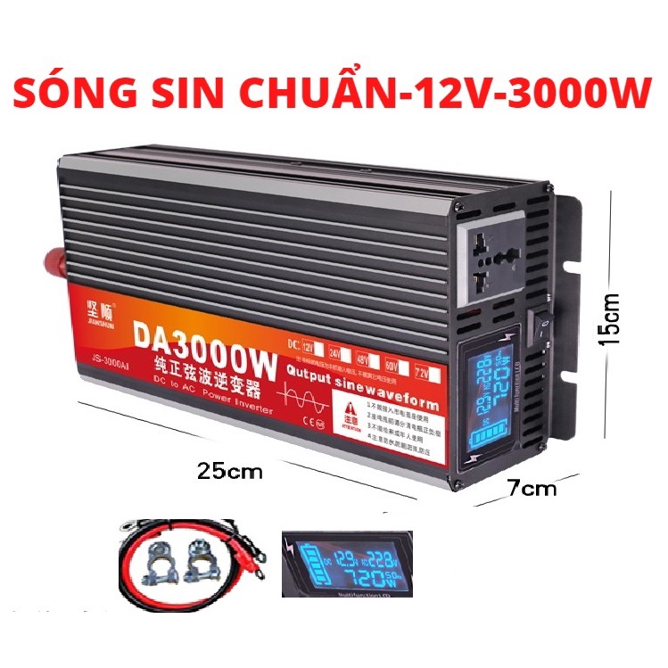 BỘ CHUYỂN ĐỔI ĐIỆN 12V/24V 3000W SÓNG SIN CHUẨN