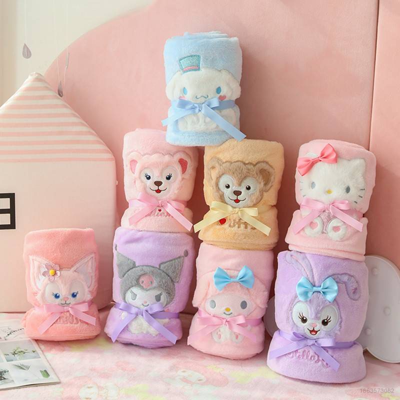 Chăn Họa Tiết Hello Kitty Melody Kuromi ShellieMay Stellalou Cinnamoroll Duffy Dễ Thương