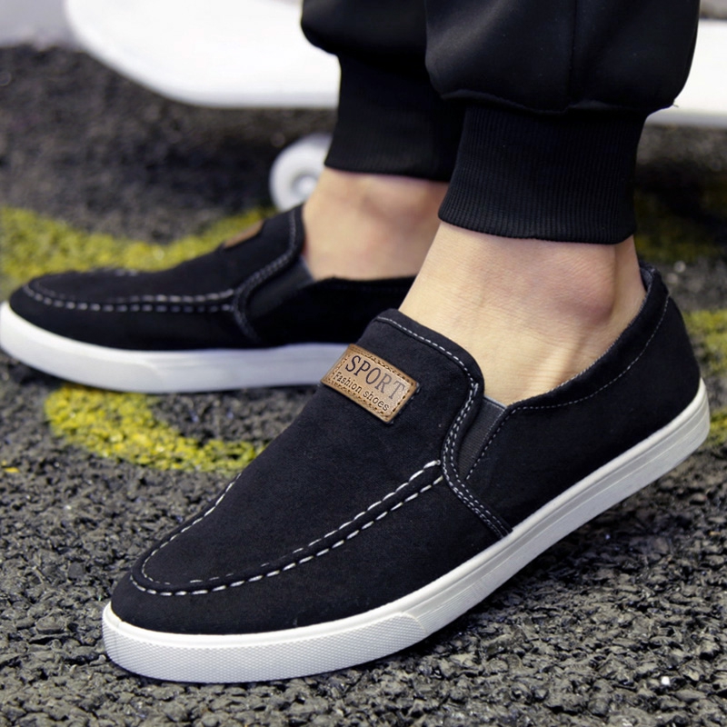 Giày lười vải Canvas thoáng khí thời trang cho nam size 38-45 | BigBuy360 - bigbuy360.vn