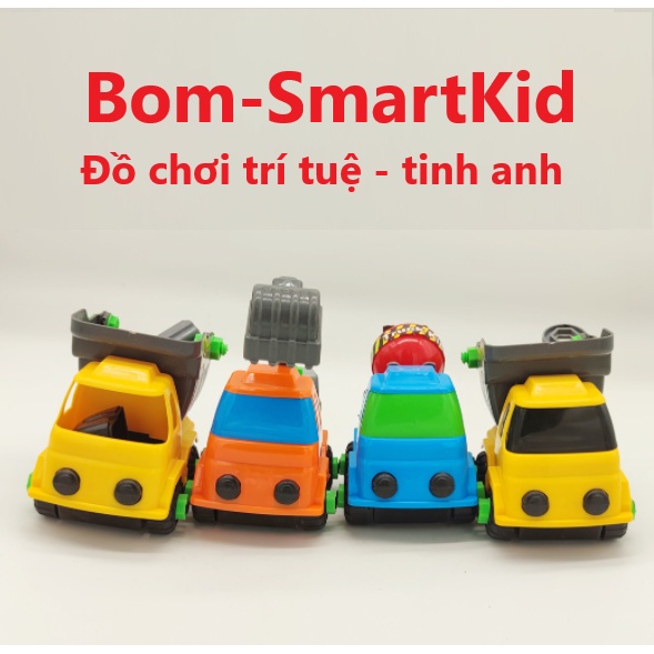 Ô tô lắp ghép kèm tua vít bộ 6 xe cho bé khám phá sáng tạo