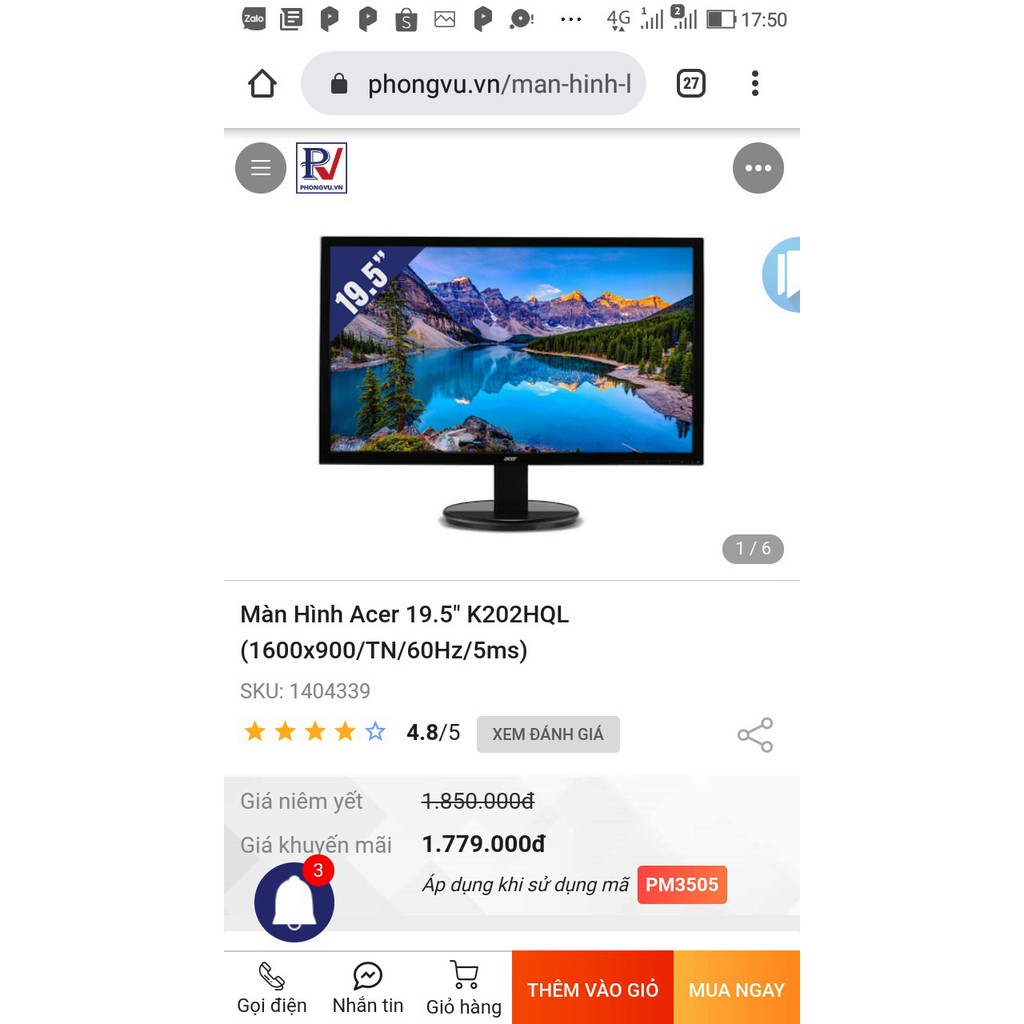 Màn hình acer, Dell 20 in to đẹp, như mới còn bảo hành tới 2022 bán rẻ cho nhanh | BigBuy360 - bigbuy360.vn