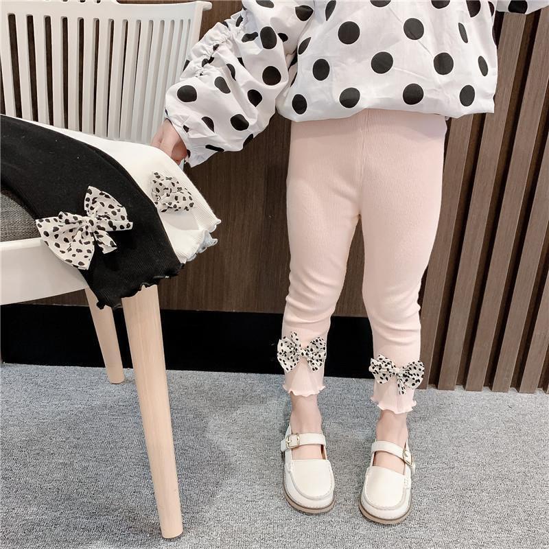 Quần Legging Mỏng Đính Nơ Dáng Ôm Thời Trang Hàn Quốc Cho Bé Gái
