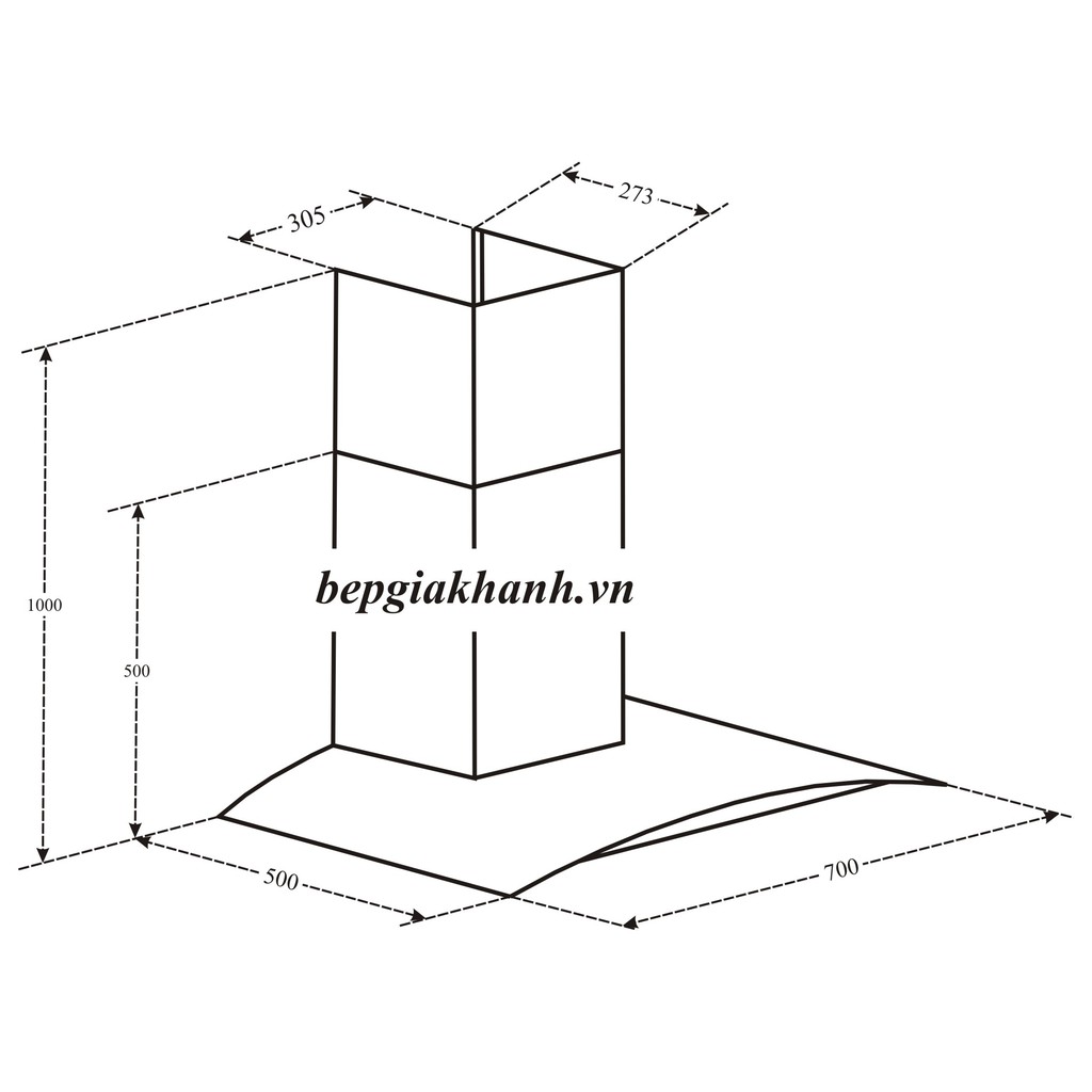 Máy hút mùi nhà bếp dạng kính cong 70cm Canzy CZ M6870 nhập khẩu Malaysia