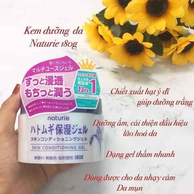 🌾💛Kem Dưỡng Da Hạt Ý Dĩ Naturie Skin Conditioning Gel của Nhật 150g —Dưỡng ẩm tuyệt đối, chống lão hoá tuyệt đỉnh