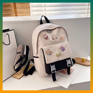 [SALE] Balo Nữ 2 Màu Chất Cát Mịn Tặng Kèm Sticker Siêu Xinh TD32