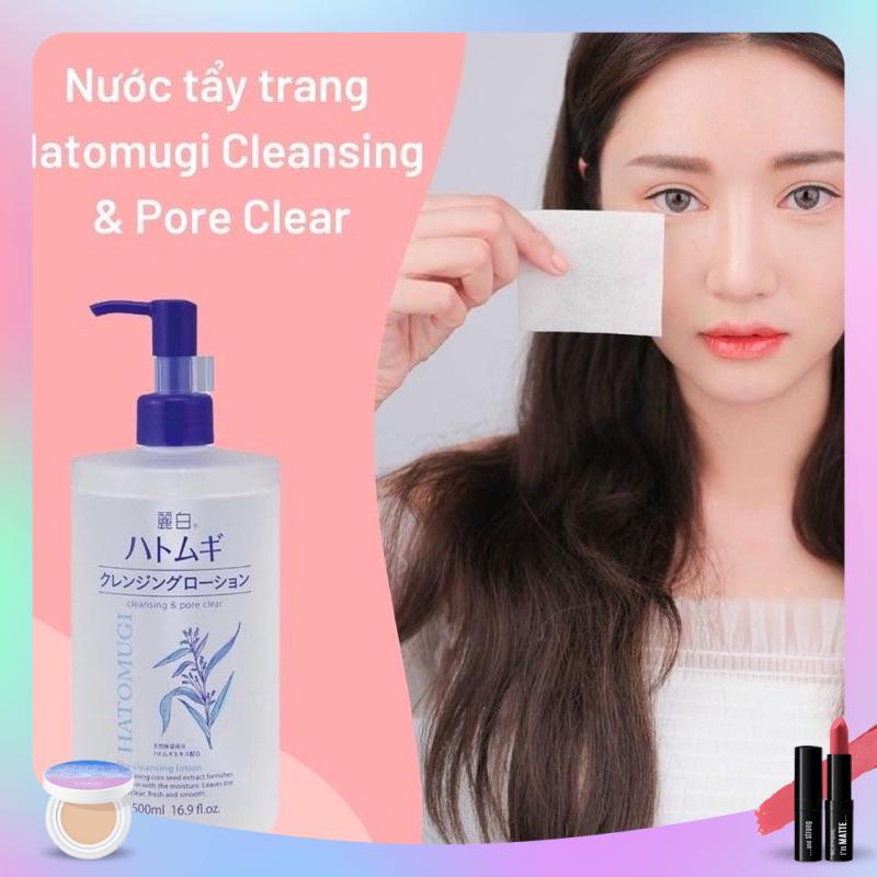 Nước Tẩy Trang Sạch Sâu Lỗ Chân Lông, Dưỡng Ẩm Và Làm Sáng Da Hatomugi Nhật Bản 500ml