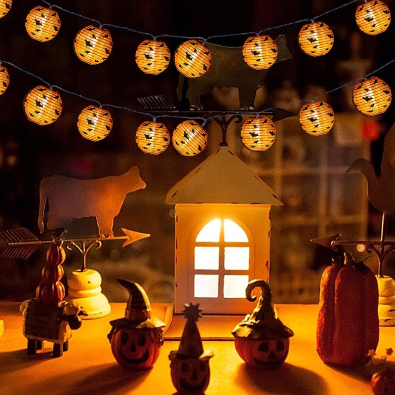 Dây Đèn LED 10 / 20 Bóng Hình Ma / Dơi / Bí Ngô Trang Trí Halloween