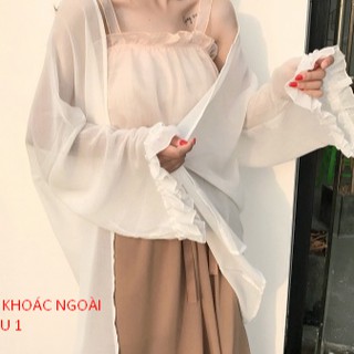 Mùa hè với set trang phục voan quần + quây + áo khoác ngoài xinh xắn (có sẵn áo khoác ngoài mẫu 1,2-kèm ảnh thật)