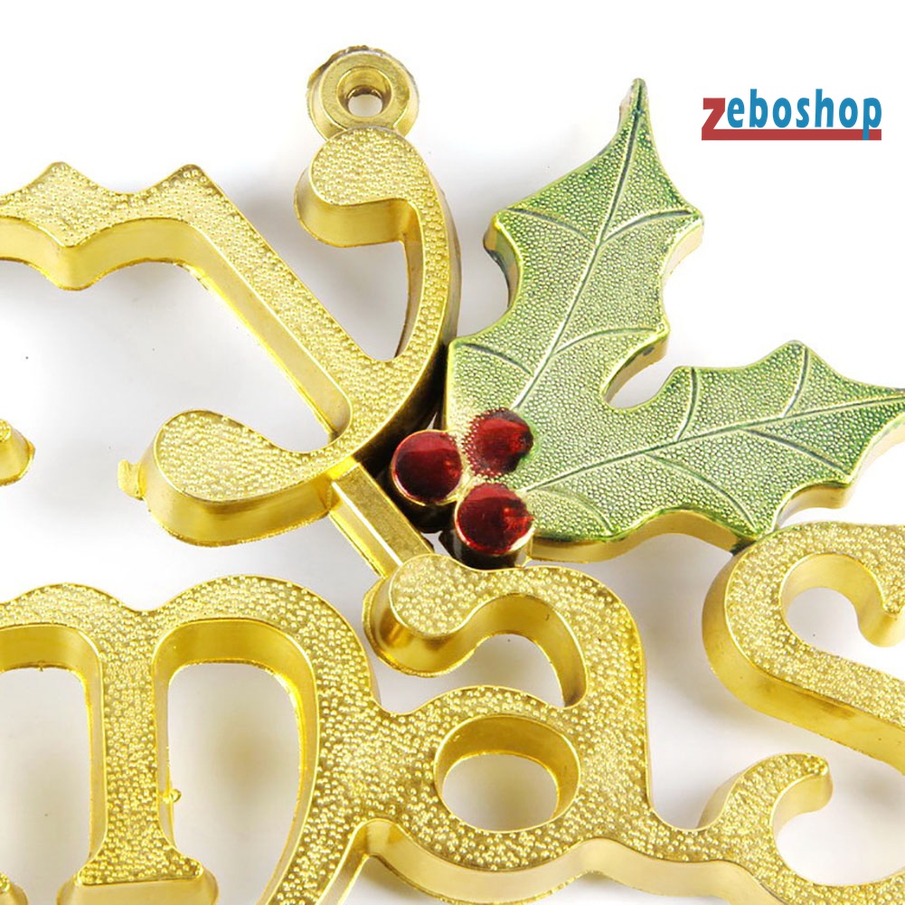 Set 2 Nhãn Treo Cửa Họa Tiết Chữ Merry Christmas Lấp Lánh Trang Trí Tiệc Giáng Sinh