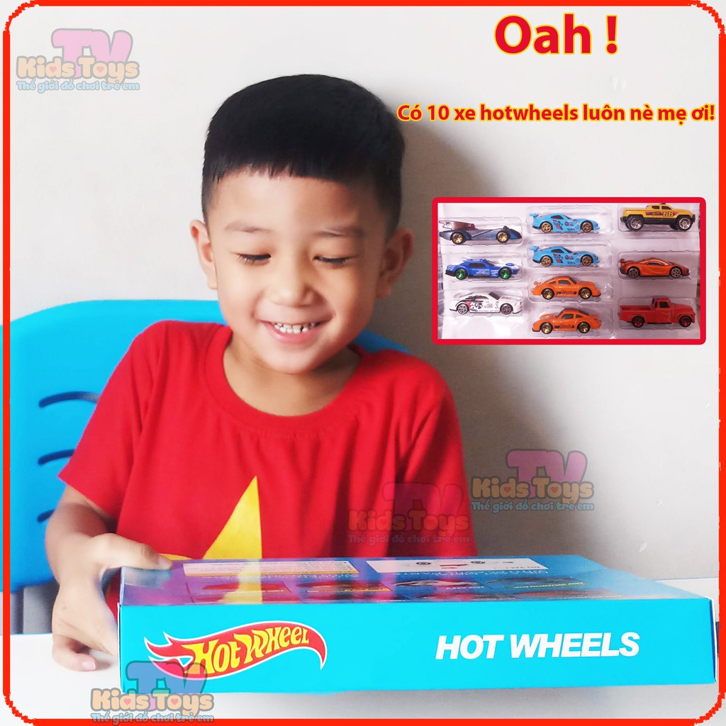 ( SIÊU HOT+ QUÀ TẶNG) Set 10 xe Đồ chơi mô hình Hotwheels nhiều màu tỉ lệ 1:64 Kidstoys TV