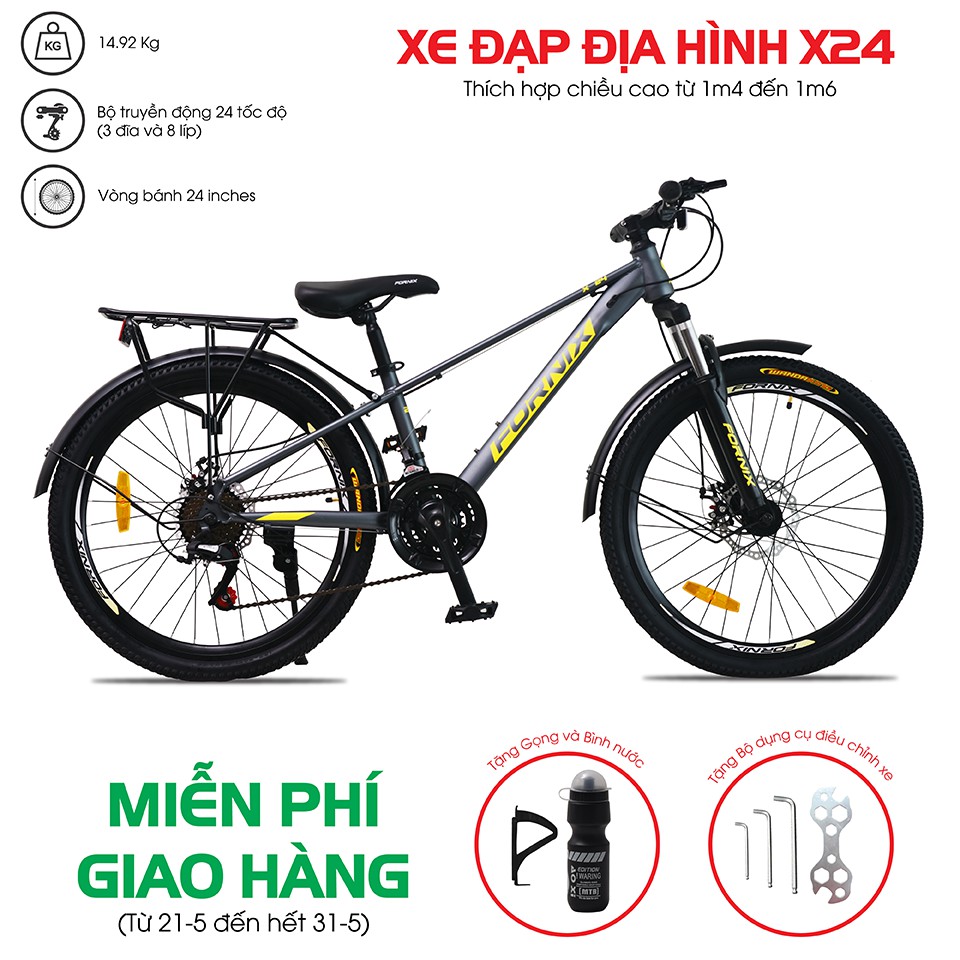 (Chính hãng) Xe đạp địa hình thể thao Fornix X24- Bảo hành 12 tháng(Kèm bộ dụng cụ lắp ráp + Sách hướng dẫn lắp ráp)