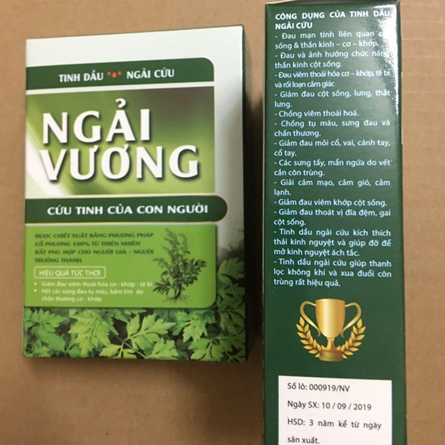 Tinh Dầu Ngải Cứu - Ngải Vương 30ml - Trị liêu đau nhức xương khớp, thoái hóa, thoát vị