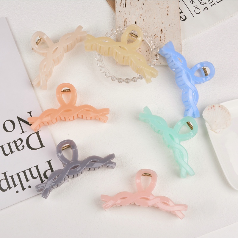 Korean Women Hair Clip Girls Pearl Hairpins Hair Crab Claw Hair Clamps Barrettes Cross Hair Claw Fashion Hair Accessories