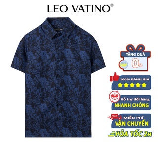 Sơ mi nam Galvin cộc tay họa tiết hoa ,áo sơ mi hoa tay lỡ 82- Leo Vatino