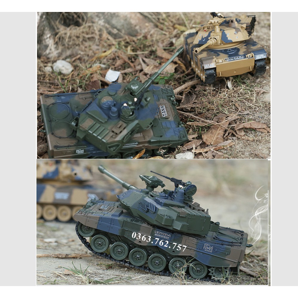 Đồ chơi xe tăng cao cấp, phun khói - bắn đạn