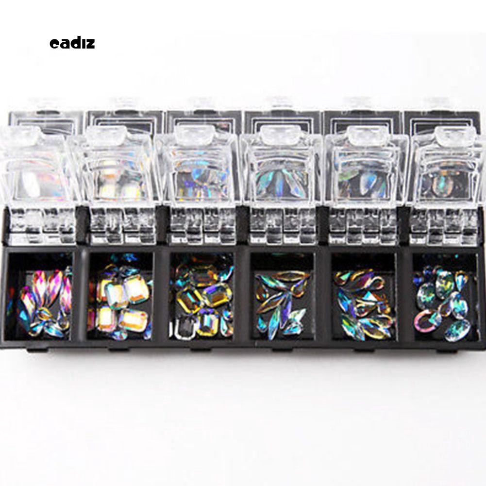 Set 12 hộp phụ kiện trang trí móng tay 3D làm móng nghệ thuật tiện dụng