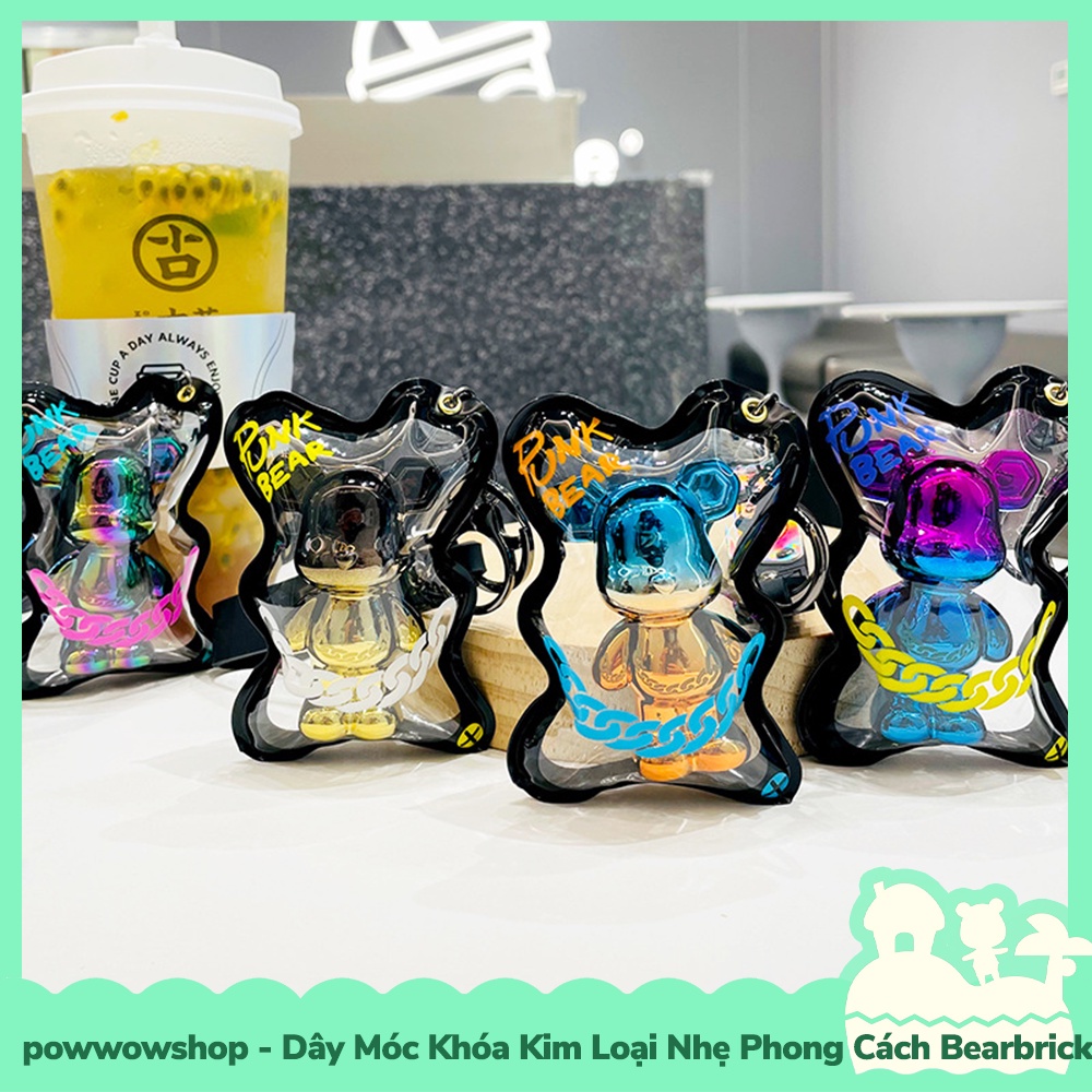 [Sẵn VN - Hỏa Tốc] Dây Móc Khóa Kim Loại Nhẹ + PVC Phong Cách Bearbrick Beat UP