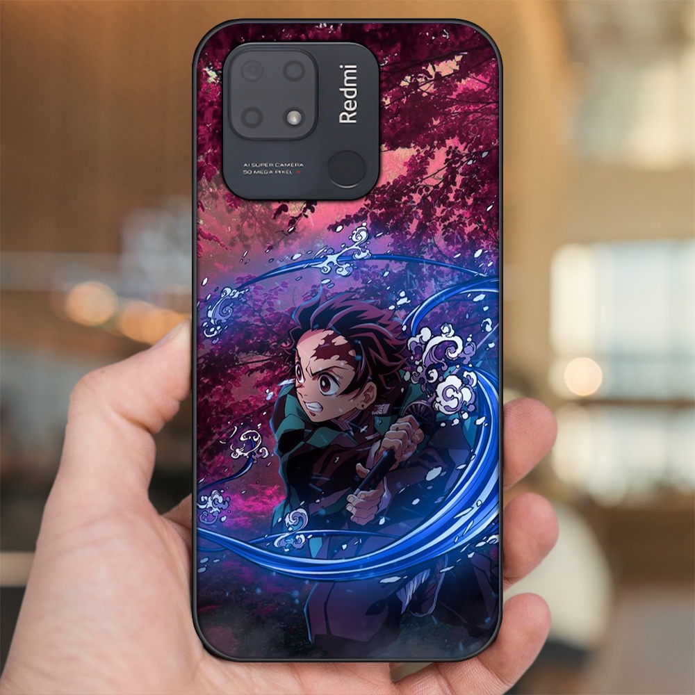 Ốp lưng Xiaomi Redmi 10C viền đen in hình Tanjiro Kimetsu No Yaiba