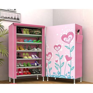 Tủ giày 1 buồng 7 tầng 6 ngăn họa tiết 3D