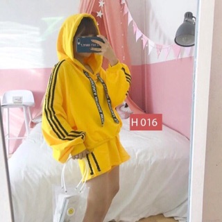 [Ảnh thật] Hoodie nỉ bông 3 sọc (40-52kg)