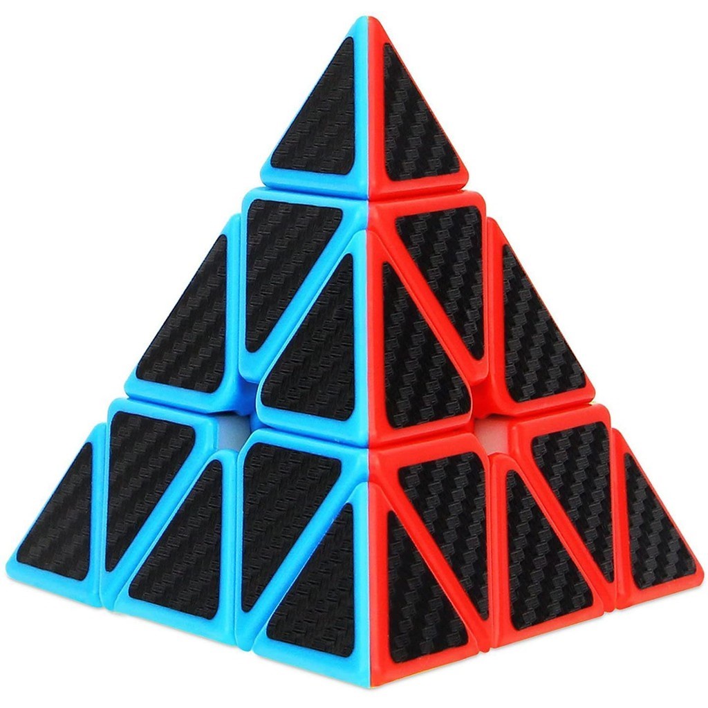 Rubik Carbon MoYu MeiLong Pyraminx, Rubik Carbon MoYu tam giác tặng kèm chân đế Rubik Moyu