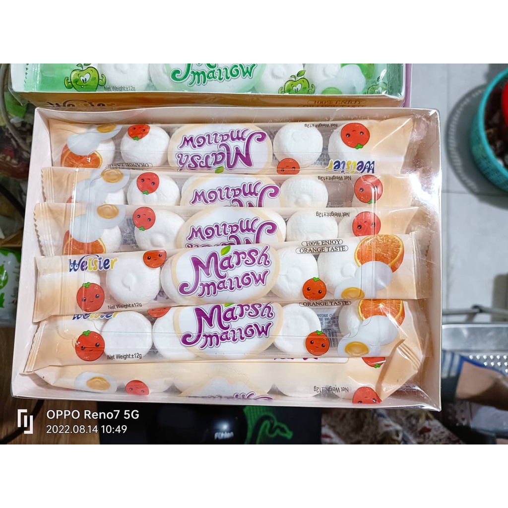 [ Quà tặng ] Combo 20 gói kẹo bông mashmalow / Kẹo bông bánh bao nhân trái cây/ kẹo bông sữa ăn vặt siêu ngon
