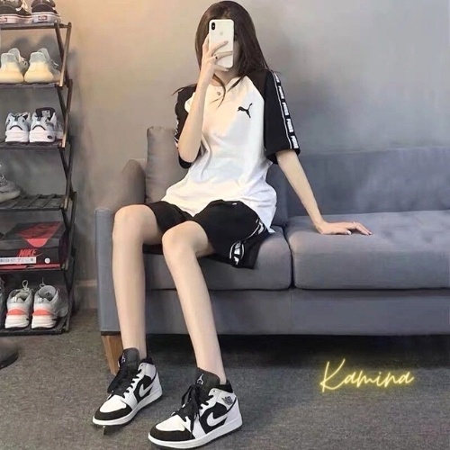 Bộ thể thao nữ nam KAMINA, sét thể thao nữ cá tính, set đồ nữ mùa hè chất liệu cotton Unisex PM66
