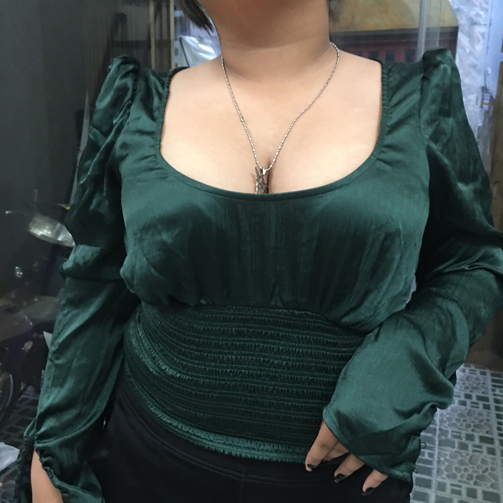 Áo Kiểu Tay Phồng Nhúng Eo Cho Nữ