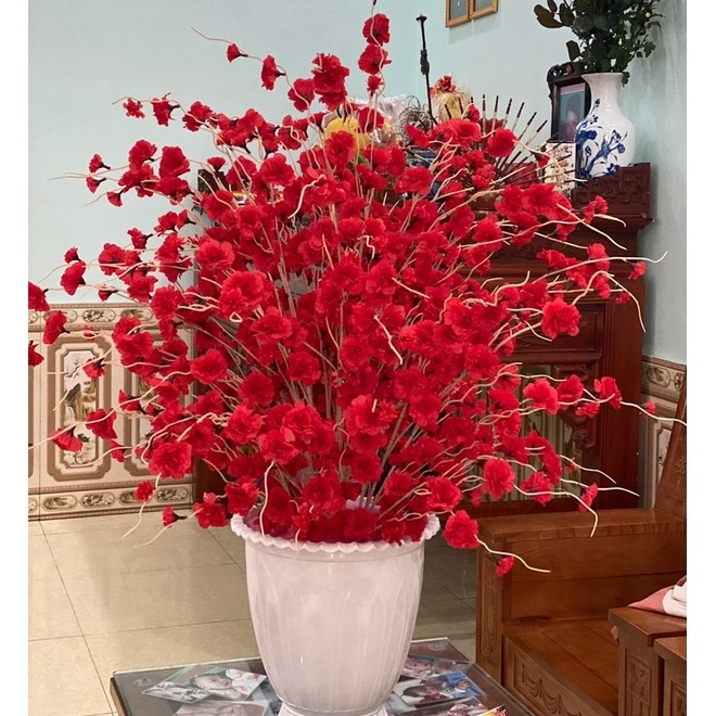 Combo 20 Cành Hoa Anh Đào Râu Vải Lụa Trang Trí Ngày Tết Tiệc Vô Cùng Sang Trọng