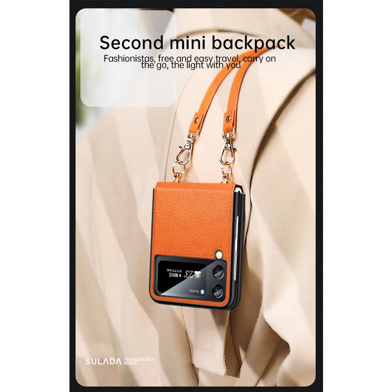 Ốp lưng Chính Hãng Sulada Da Thời Trang cho Samsung Galaxy Z Flip 3 | ZFlip 4