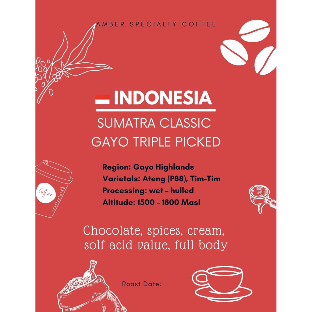 Cà phê Nhân xanh (Green Bean) Indonesia Sumatra Classic Gayo Triple Picked túi 1kg