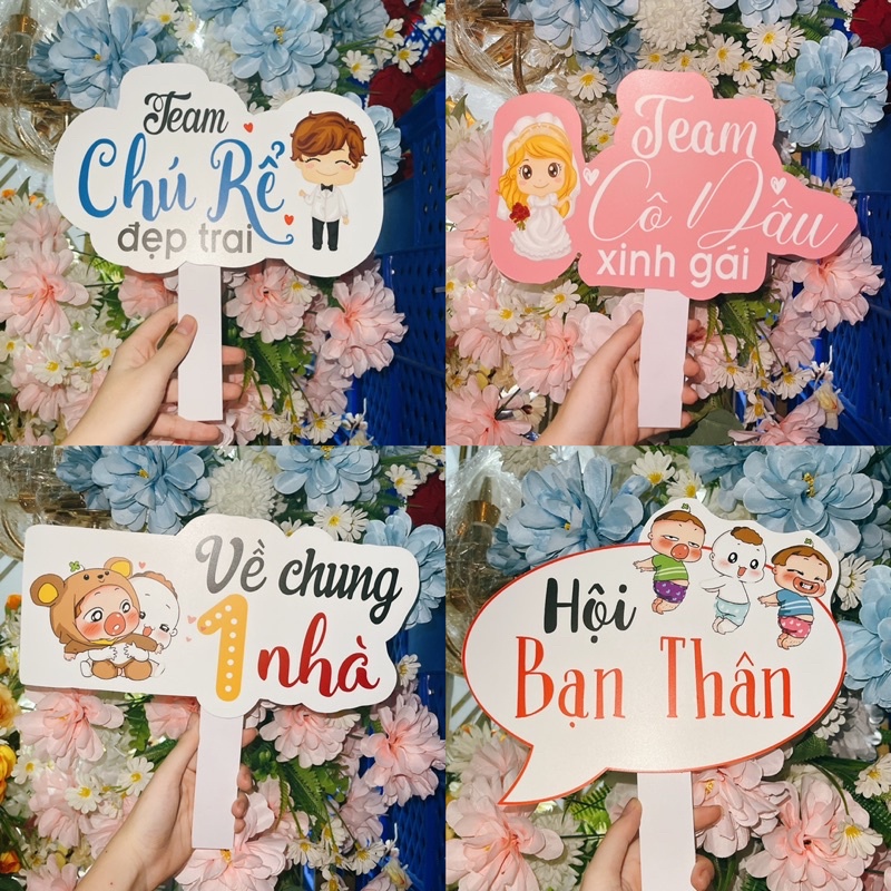 Set 10 cái hashtag cầm tay đám cưới