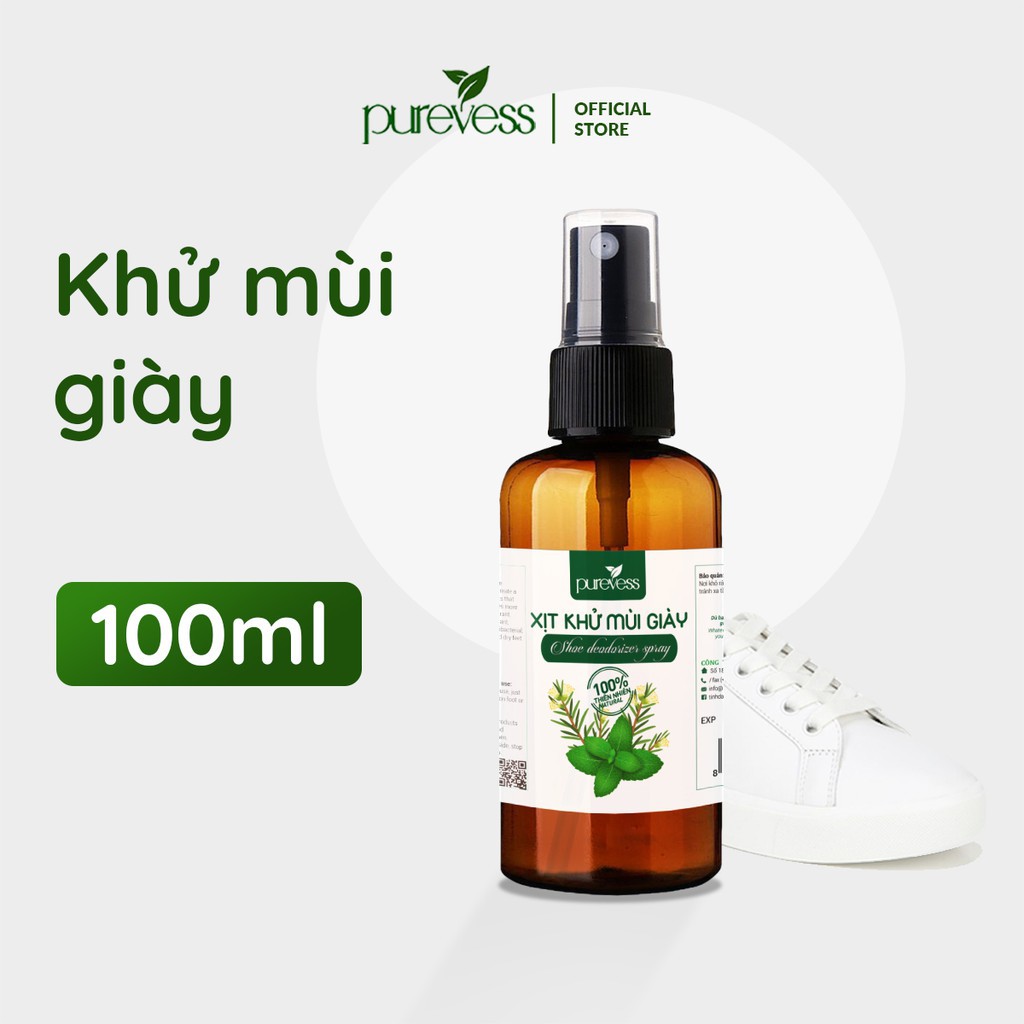 Xịt khử mùi giày Purevess hương bạc hà the mát 50ml - 100ml | BigBuy360 - bigbuy360.vn