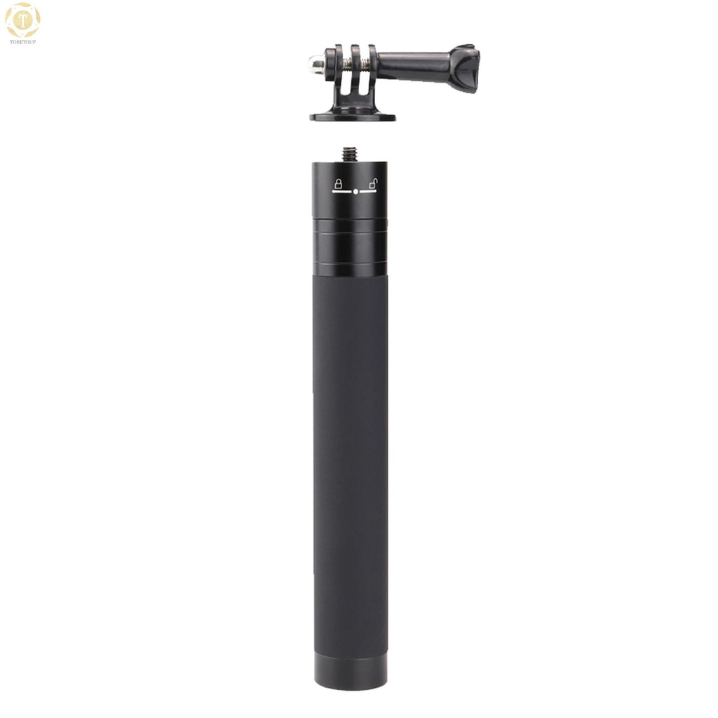 Shipped within 12 hours】 Sports Camera Selfie Stick Action Camera Vlog Bracket Aluminum Alloy Max. 760mm Extendable Length 1/4 Inch Screw with Sports Camera Mounting Adapter Selfie Stick [TO]