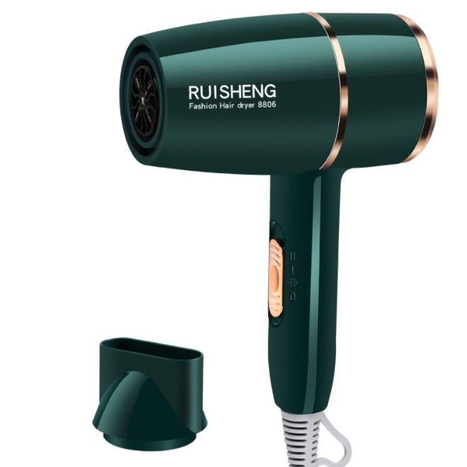 Máy sấy tóc Ruisheng công suất 2200W có ánh sáng xanh, chăm sóc ion âm cho tóc, 3 chế độ sấy, điều chỉnh nhiệt độ