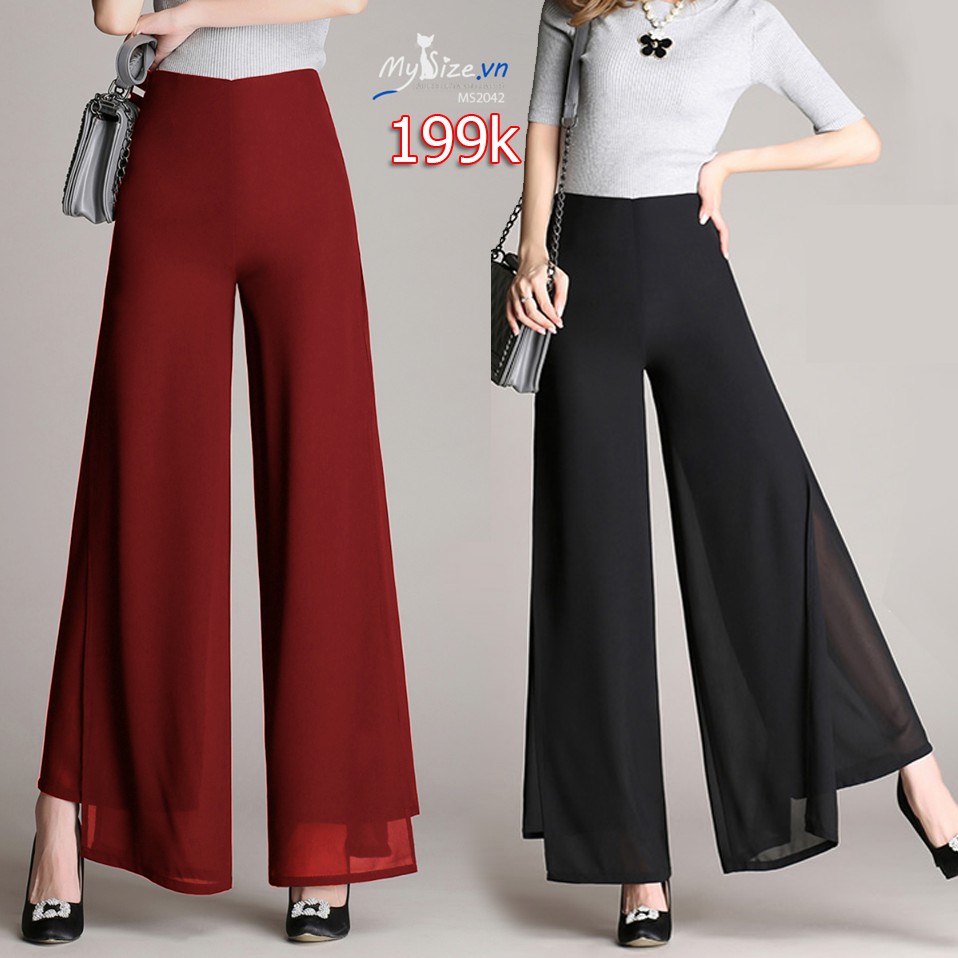Quần ống rộng 2 lớp dài 100cm gồm 5 màu cá tính MS2042 - Mysize.vn