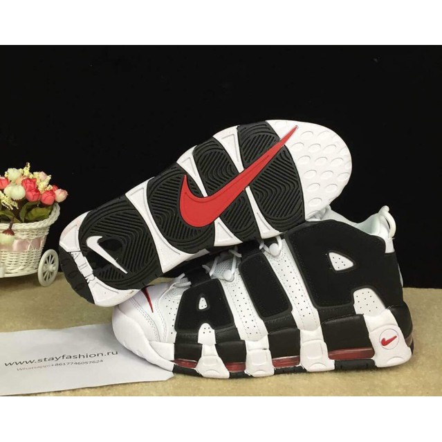 Giày Thể Thao Nike Air More Uptempo Trắng Chữ Đen _Giaysneaker