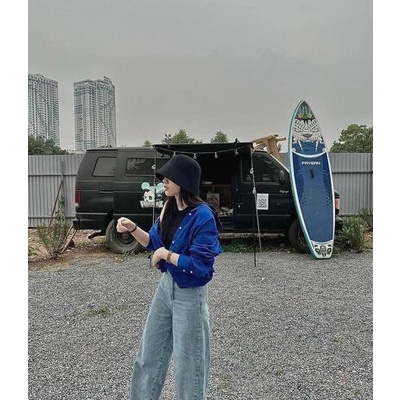 Áo sơ mi thô nến màu xanh - cam hottrend