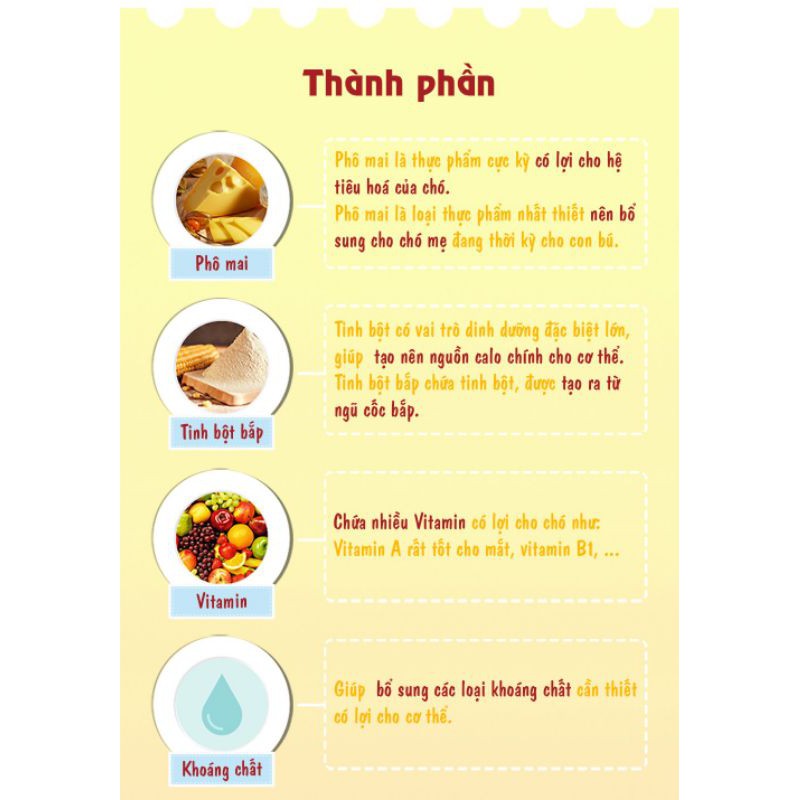 🐅100G🐶PHÔ MAI VIÊN làm từ 100% phô mai nguyên chất, giàu protein và canxi, là món ăn nhẹ bổ dưỡng cho các chú chó.