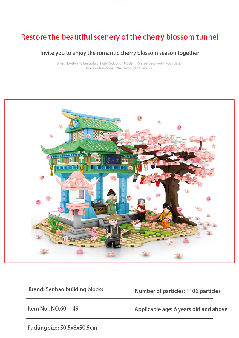 Sembo Tương thích Lego Friends Phong cách Nhật Bản Cô gái Chế độ xem phố Minifigure Khối xây dựng Hạt Đồ chơi trẻ em