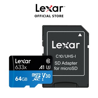 Thẻ Nhớ MicroSD Lexar 64GB microSDXC 633x 95MB/45MB/s (Kèm Adapter) - Hàng Chính Hãng