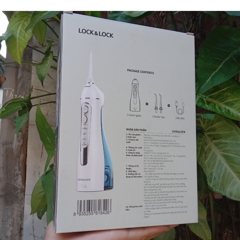 Máy tăm nước không dây Lock&amp;Lock 200ml - Màu xanh - ENR156BLU