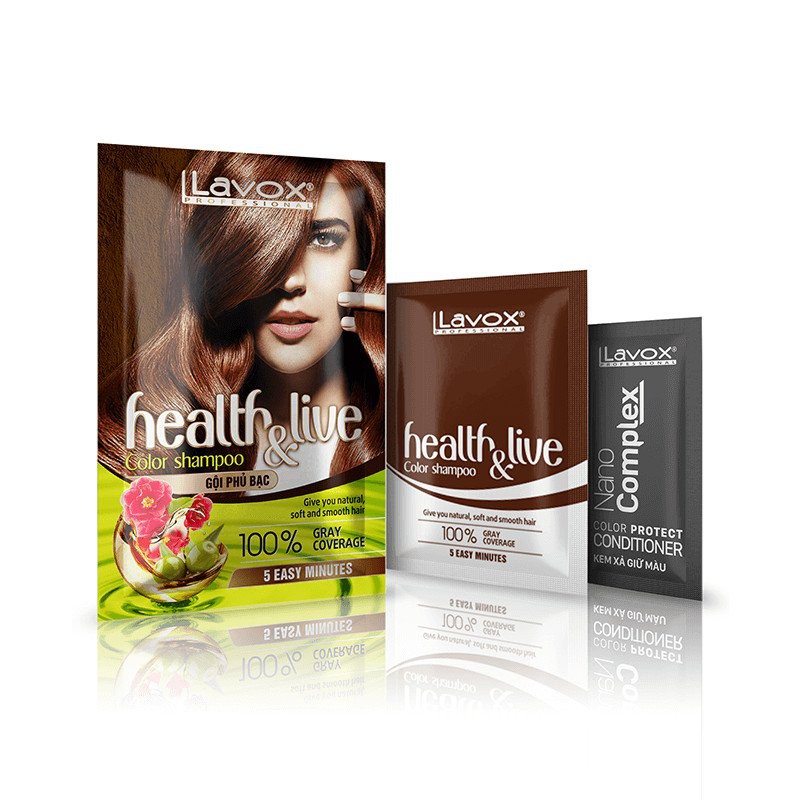 Combo 10 Gói Gội Phủ Bạc Siêu Dưỡng Health&amp;Live Lavox
