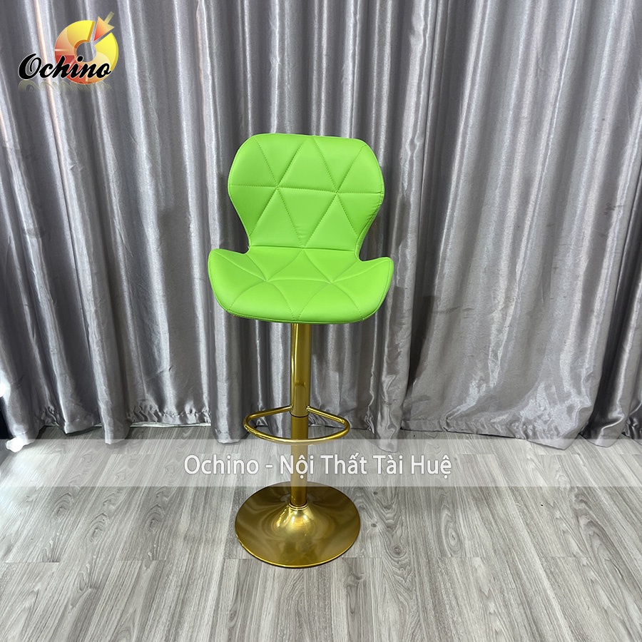 Ghế Quầy Lễ Tân, Ghế Quầy Bar Mẫu KIM CƯƠNG Chân Vàng K1 Tĩnh Điện Điều Chỉnh Độ Cao 60/80 Và Xoay 360 Độ