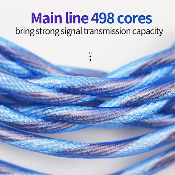 [NC] Dây Cáp nâng cấp tai nghe KZ OCC Đồng mạ Bạc 498 Core | 4N | Transparent Blue Silver 498- Core