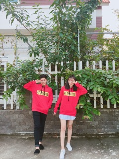 Áo hoodie đỏ ( ảnh thật 100%)